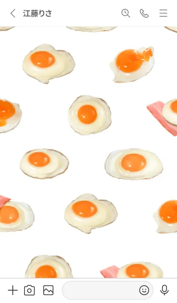 [LINE着せ替え] 目玉焼き です 朝食 ベーコン たまごの画像2