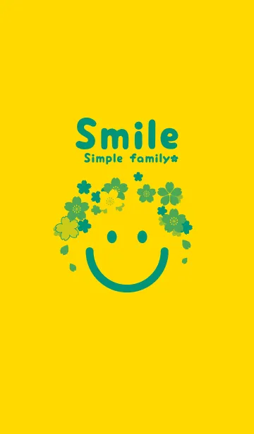 [LINE着せ替え] スマイル＆桜 黄色の画像1