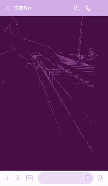 [LINE着せ替え] ピアノ演奏  紫紺の画像2