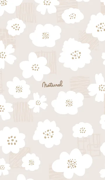 [LINE着せ替え] おしゃれ 花 白 ブラウン2の画像1