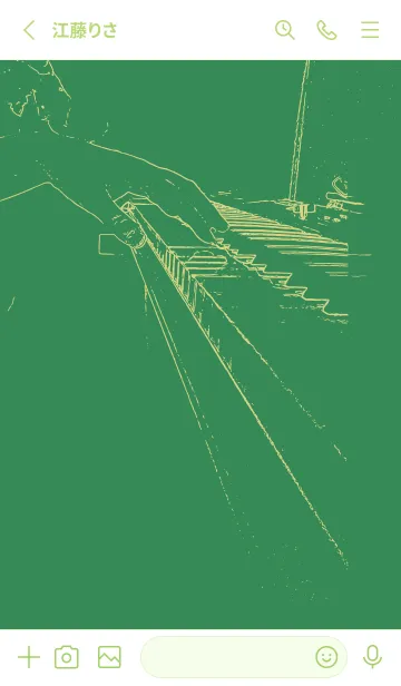 [LINE着せ替え] ピアノ演奏  牧草色の画像2