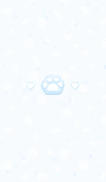 [LINE着せ替え] マシュマロ にくきゅう ♡ ブルー 01の画像1