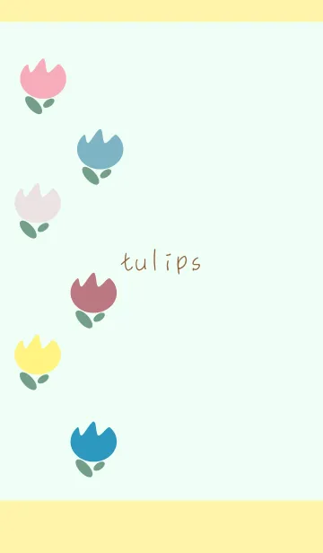 [LINE着せ替え] 可愛い3本のチューリップ 黄色の画像1
