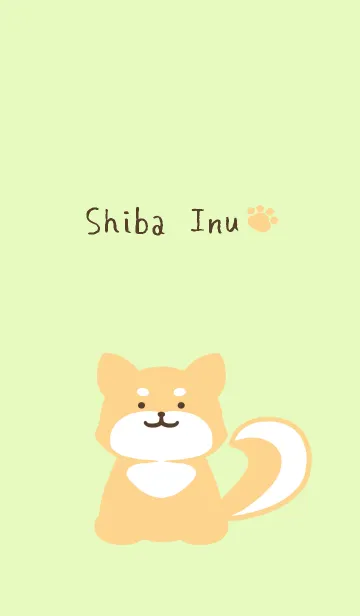 [LINE着せ替え] しっぽ可愛い柴犬/イエローグリーンの画像1