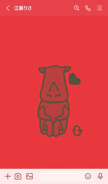 [LINE着せ替え] サイとハート シグナルレッドの画像2