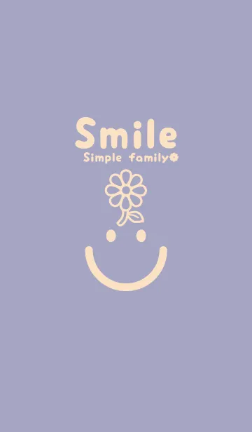 [LINE着せ替え] スマイル＆フラワー 藤鼠の画像1