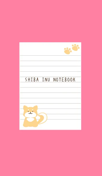 [LINE着せ替え] 柴犬のノート/ピンクの画像1