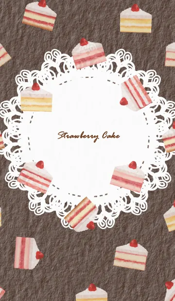 [LINE着せ替え] Strawberry Cake 1 - 04-01 ブラウンの画像1