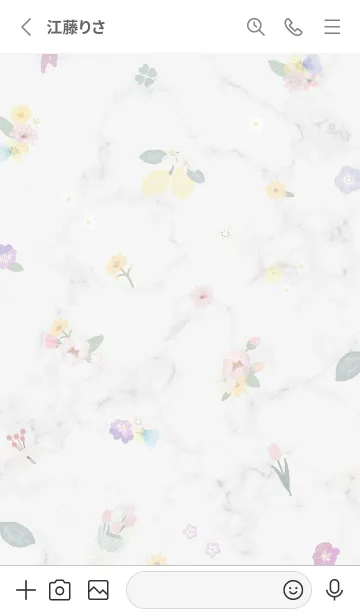 [LINE着せ替え] Florets and Marble gray01_1の画像2