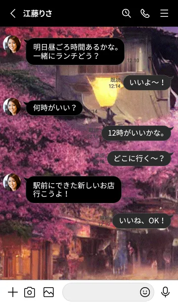 [LINE着せ替え] 和の夜桜#EE217。の画像3