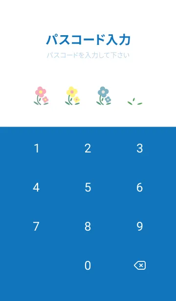 [LINE着せ替え] シンプルなお花 白と青色の画像4