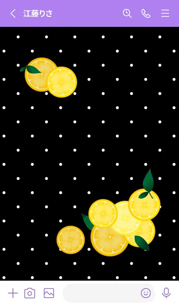 [LINE着せ替え] レモンと水玉の着せかえ 紫色の画像2