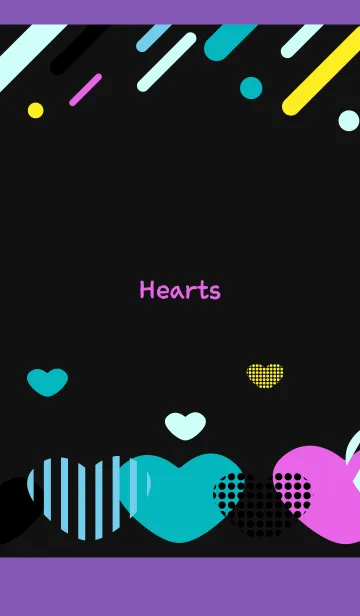 [LINE着せ替え] ラインとハートの着せかえ 紫色の画像1