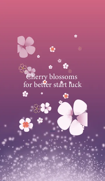 [LINE着せ替え] ネイビー : 幸運の桜と四つ葉の画像1