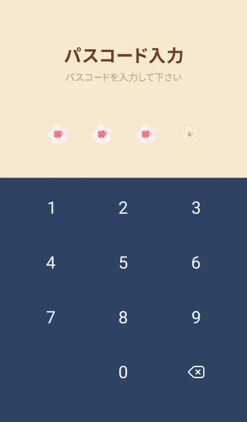 [LINE着せ替え] ネイビー : 幸運の桜と四つ葉の画像4