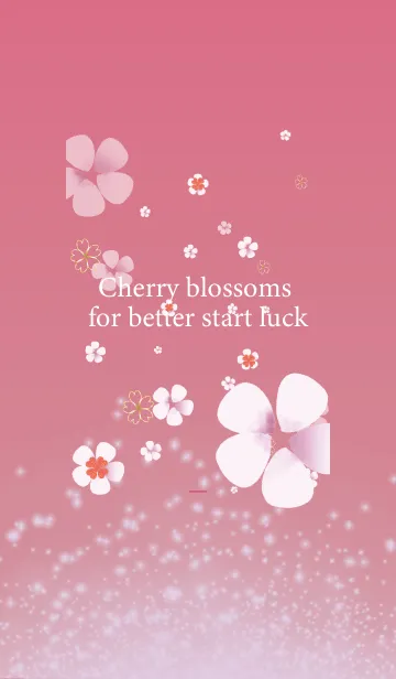 [LINE着せ替え] ピンク : 幸運の桜と四つ葉の画像1