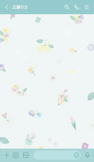 [LINE着せ替え] flower✿bluegreen06_1の画像2