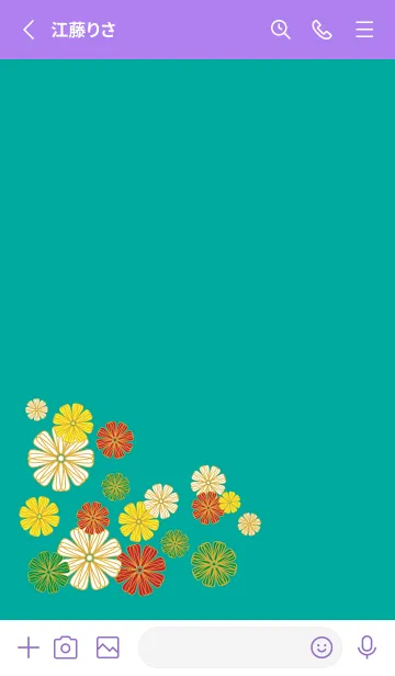 [LINE着せ替え] カラフルな花の着せかえ 紫色の画像2