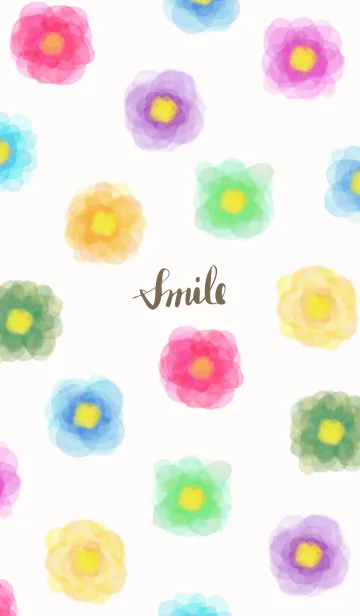 [LINE着せ替え] 水彩 お花 カラフル27の画像1