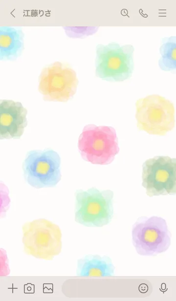 [LINE着せ替え] 水彩 お花 カラフル27の画像2