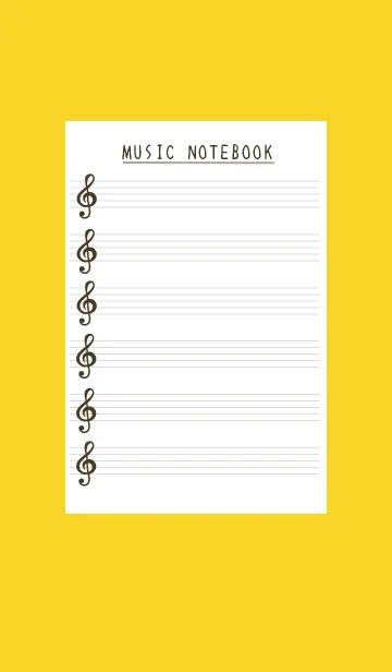 [LINE着せ替え] 音楽ノートの着せかえ/イエロー/朱色の画像1
