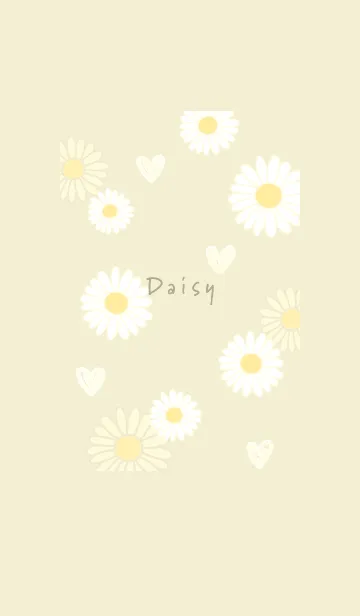 [LINE着せ替え] Daisy and Heart cream yellowの画像1