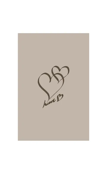 [LINE着せ替え] 大人の手描きハート -モカベージュ-の画像1