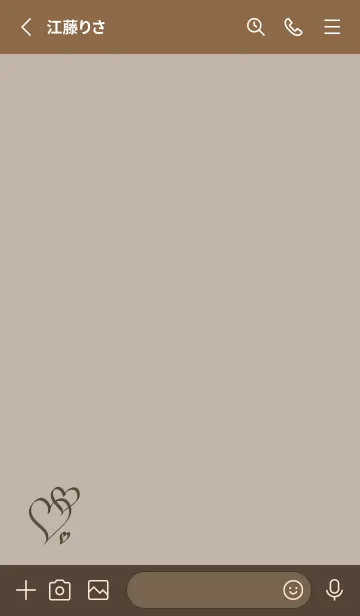 [LINE着せ替え] 大人の手描きハート -モカベージュ-の画像2