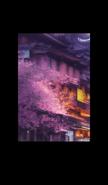 [LINE着せ替え] 和の夜桜#EF010。の画像1