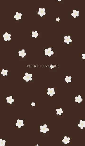 [LINE着せ替え] Floret Pattern - 04-01 ブラウンの画像1