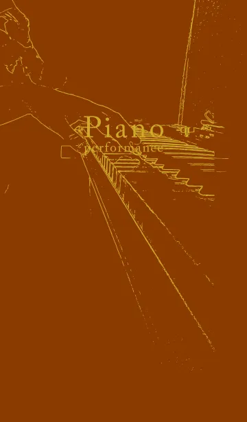 [LINE着せ替え] ピアノ演奏  褐色の画像1