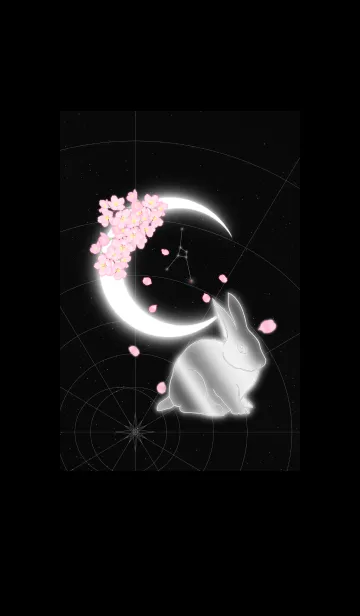 桜と三日月 十二支 -卯（う）- 蟹座の着せ替えメイン画像