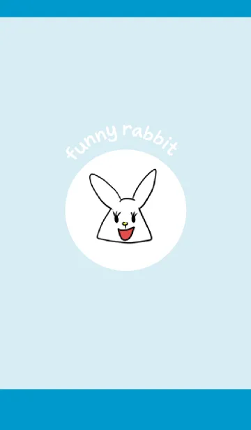 [LINE着せ替え] 面白いうさぎの着せかえ2 水色の画像1