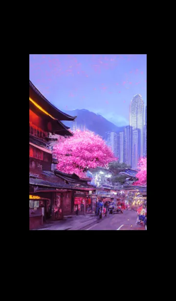 [LINE着せ替え] 和の夜桜#EG017。の画像1