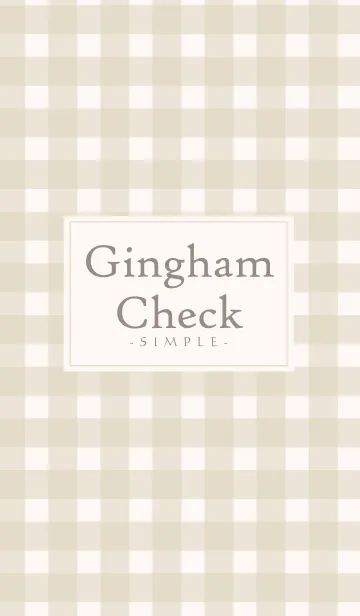 [LINE着せ替え] Gingham Check Natural Beige - SIMPLE 5の画像1