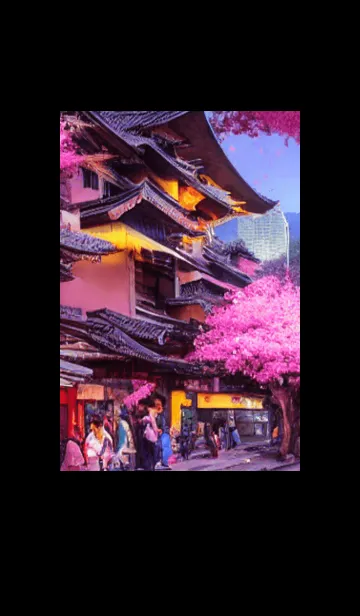 [LINE着せ替え] 和の夜桜#EG016。の画像1