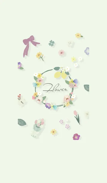 [LINE着せ替え] flower pistachiogreen15_1の画像1