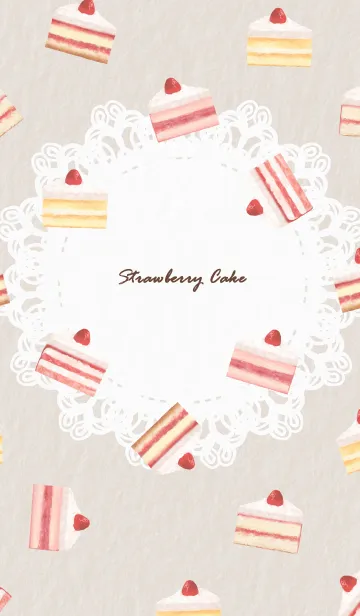 [LINE着せ替え] Strawberry Cake 1 - 04-02 ブラウン Ver.iの画像1