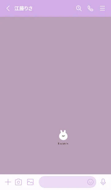 [LINE着せ替え] くすみパープル＊うさぎ。の画像2