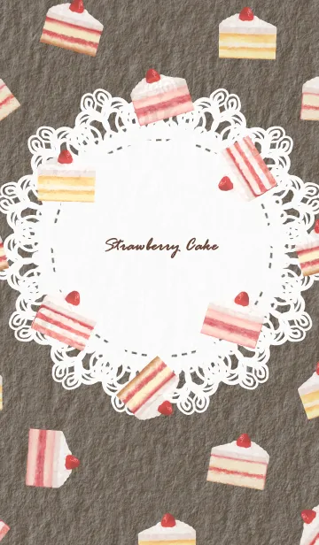 [LINE着せ替え] Strawberry Cake 1 - 04-03 ブラウン Ver.aの画像1