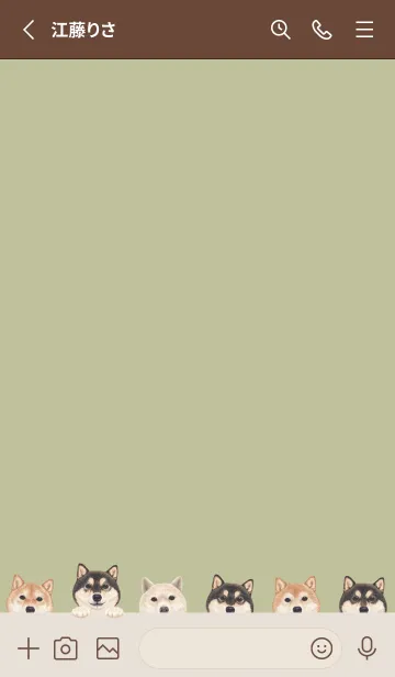 [LINE着せ替え] DOGS - 柴犬 - リーフグリーンの画像2