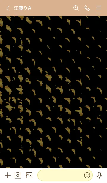 [LINE着せ替え] 和風 筆模様の着せかえ 薄茶と黄色の画像2