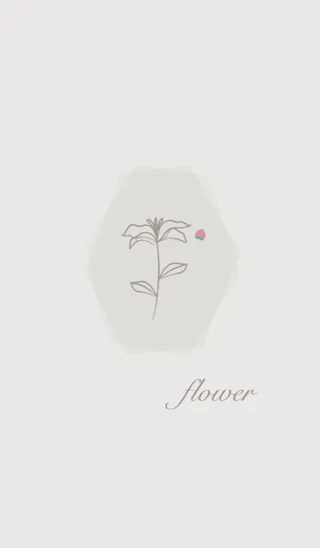 [LINE着せ替え] お花<もも>グレージュの画像1