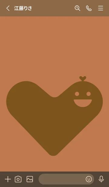[LINE着せ替え] ハート型の着せかえ 駱駝色の画像2