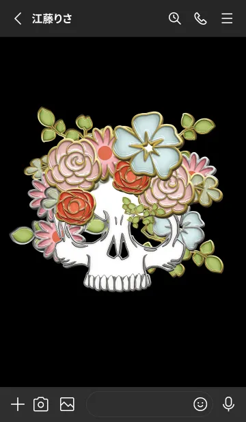 [LINE着せ替え] Enamel Pin FLOWER SKULL 3の画像2