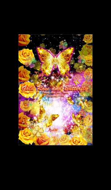 [LINE着せ替え] 金運を最強に導く着せ替え 薔薇とGold蝶の画像1