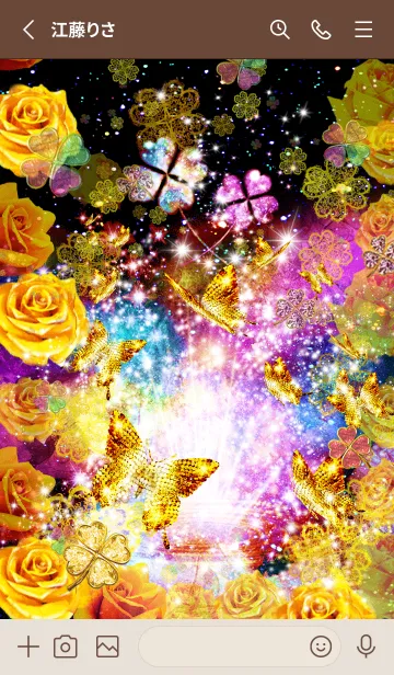 [LINE着せ替え] 金運を最強に導く着せ替え 薔薇とGold蝶の画像2