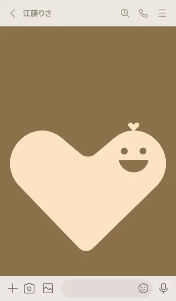 [LINE着せ替え] ハート型の着せかえ 小鹿色の画像2