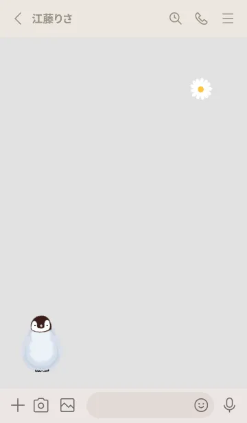 [LINE着せ替え] Penguin Heart Gray01_1の画像2