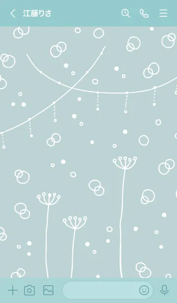 [LINE着せ替え] シンプルかわいい白い花9の画像2